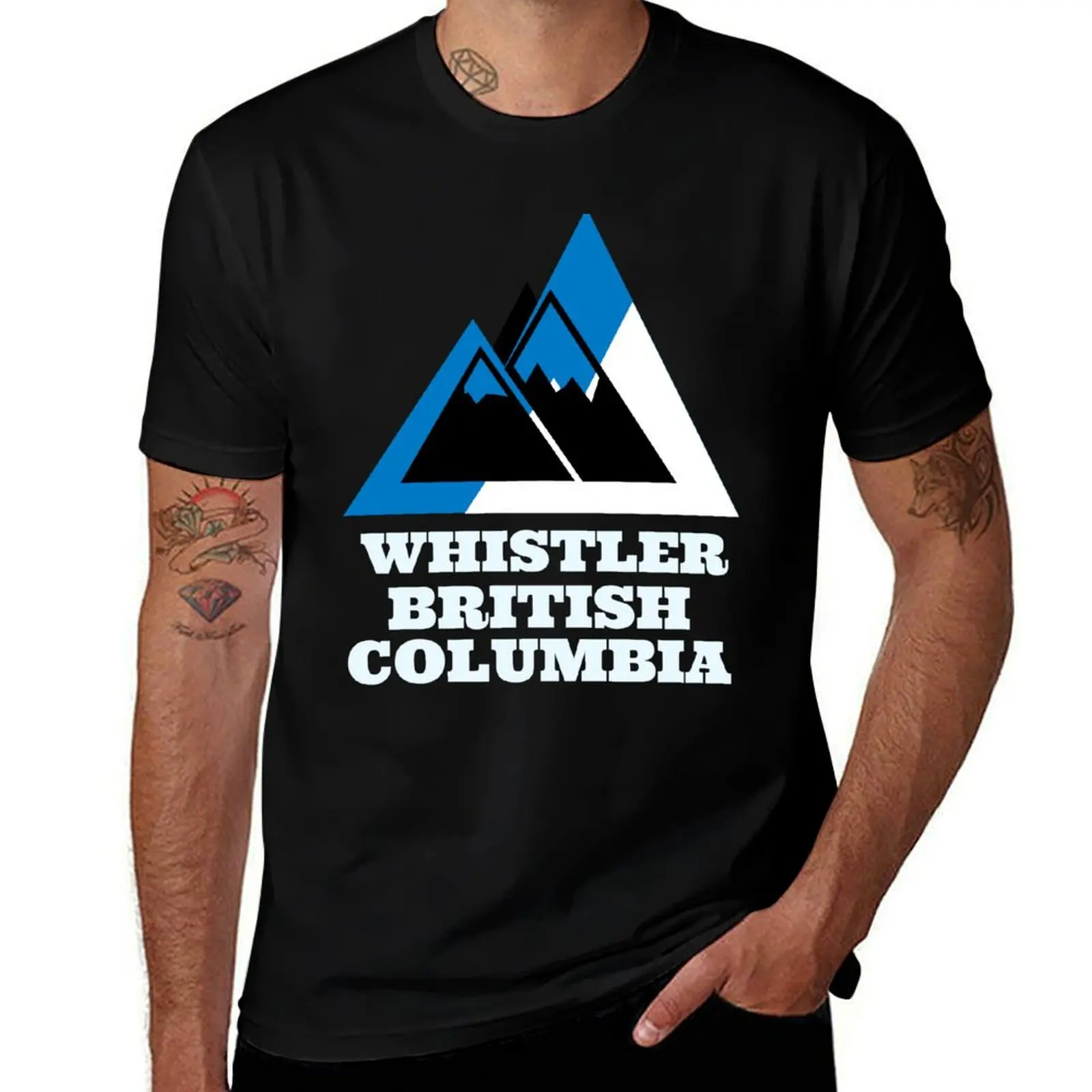 Whistler, British Columbia Vintage Travel T-Shirt quick-drying Clothing luxury t-shirt designer shirts mens t shirts top quality