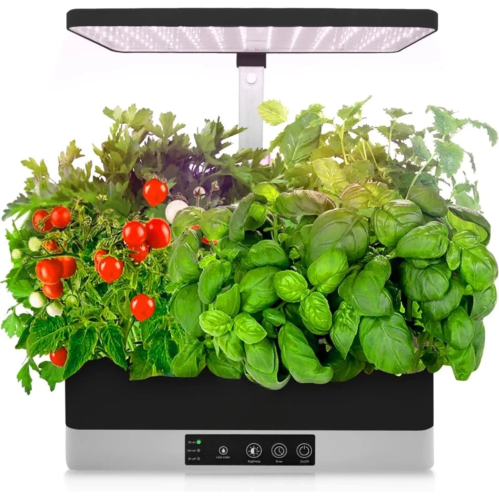 Intelligent Indoor Hydroponic Planting System, Equipped with 4000K Growth Light Panel, Control Panel Settings, Adjustable Height