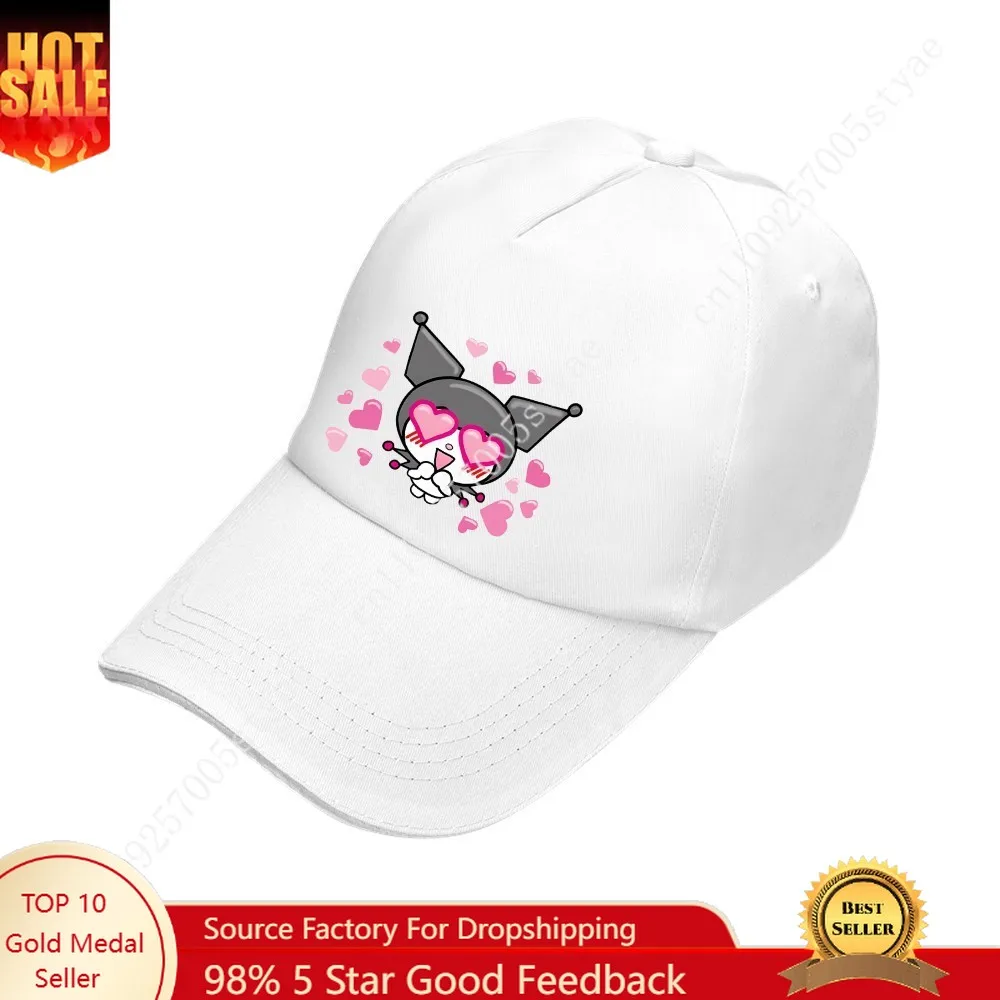 

Hello Kitty, Kuromi, Sanrio Hats Baseball Caps Unisex Japanese Style Solid Color Casual Baseball Caps Hip-hop Printed Sun Hats