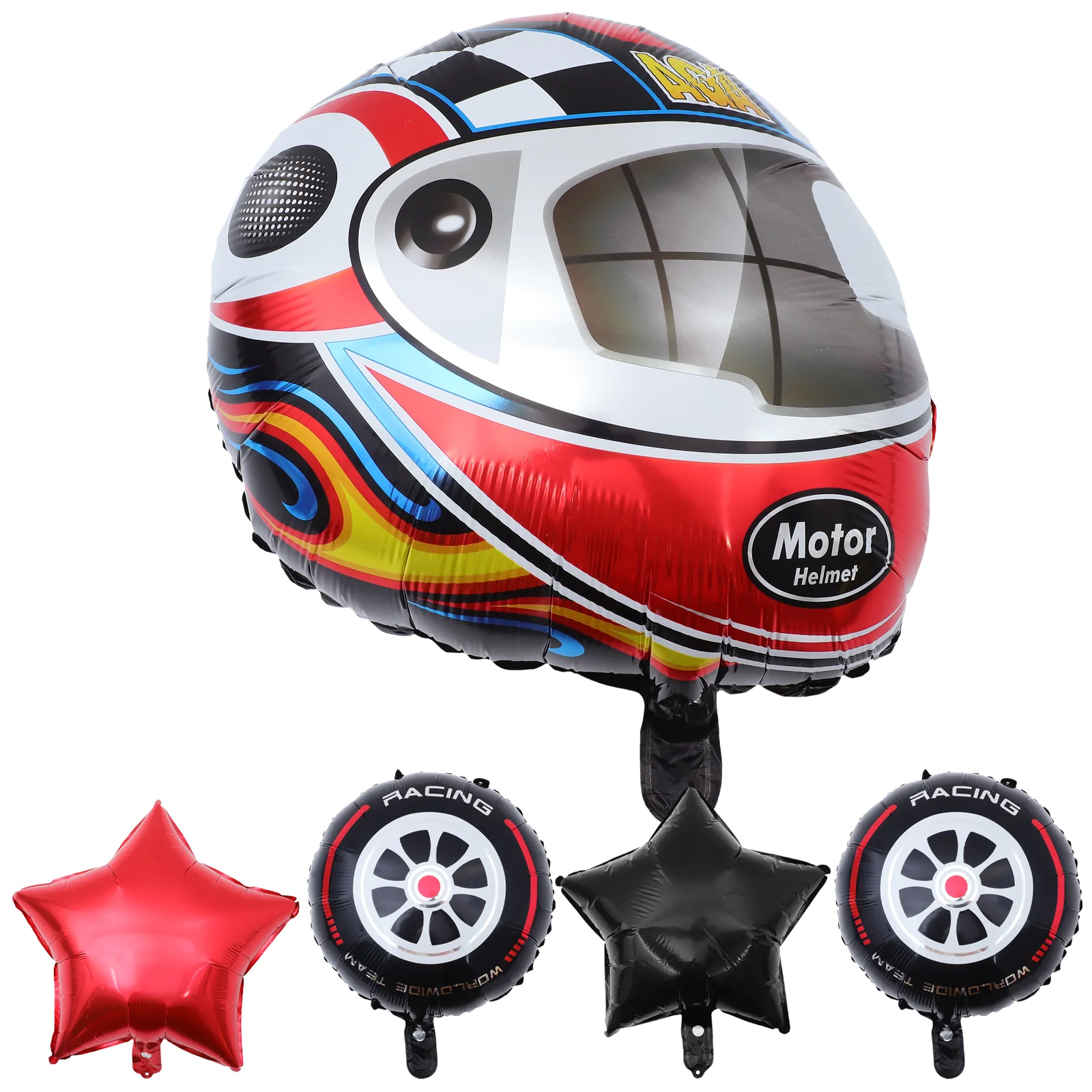 

1 set Racing Car Theme Aluminum Foil Balloons SetCar Tire Decor Birthday Party Supplies Happy Birthday Balloons Festive