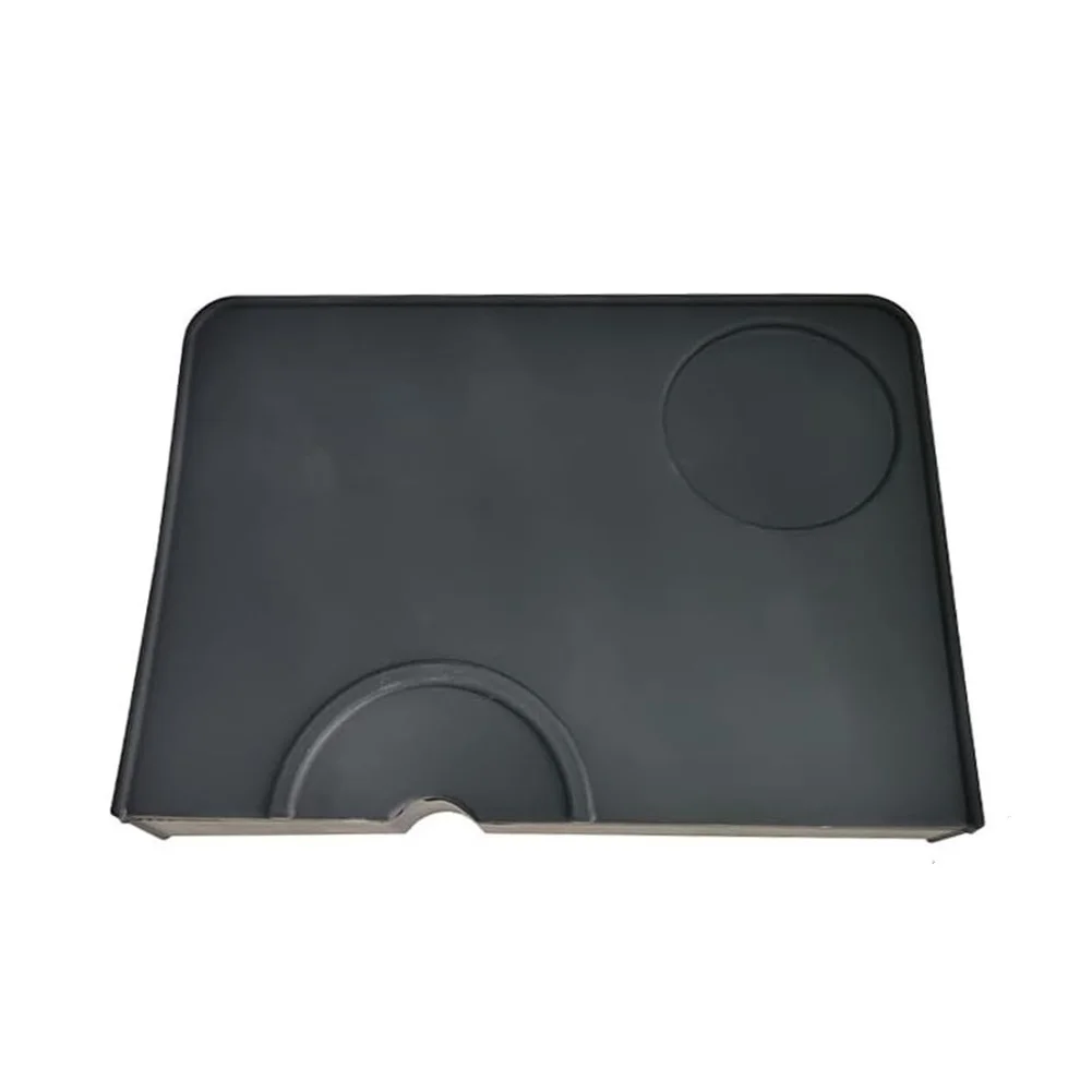 Silicone Coffee Tamping Mat with Elevated Perimeter to Prevent Coffee Grounds and Water from Reaching Countertop