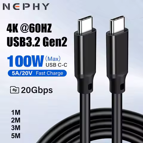 USB 3.2 Gen2 Type C to C Cable For Macbook Air Pro Switch Steam Deck Samsung Xiaomi 100W USBC ThunderBolt 3 Cord 1/2/3/5 m
