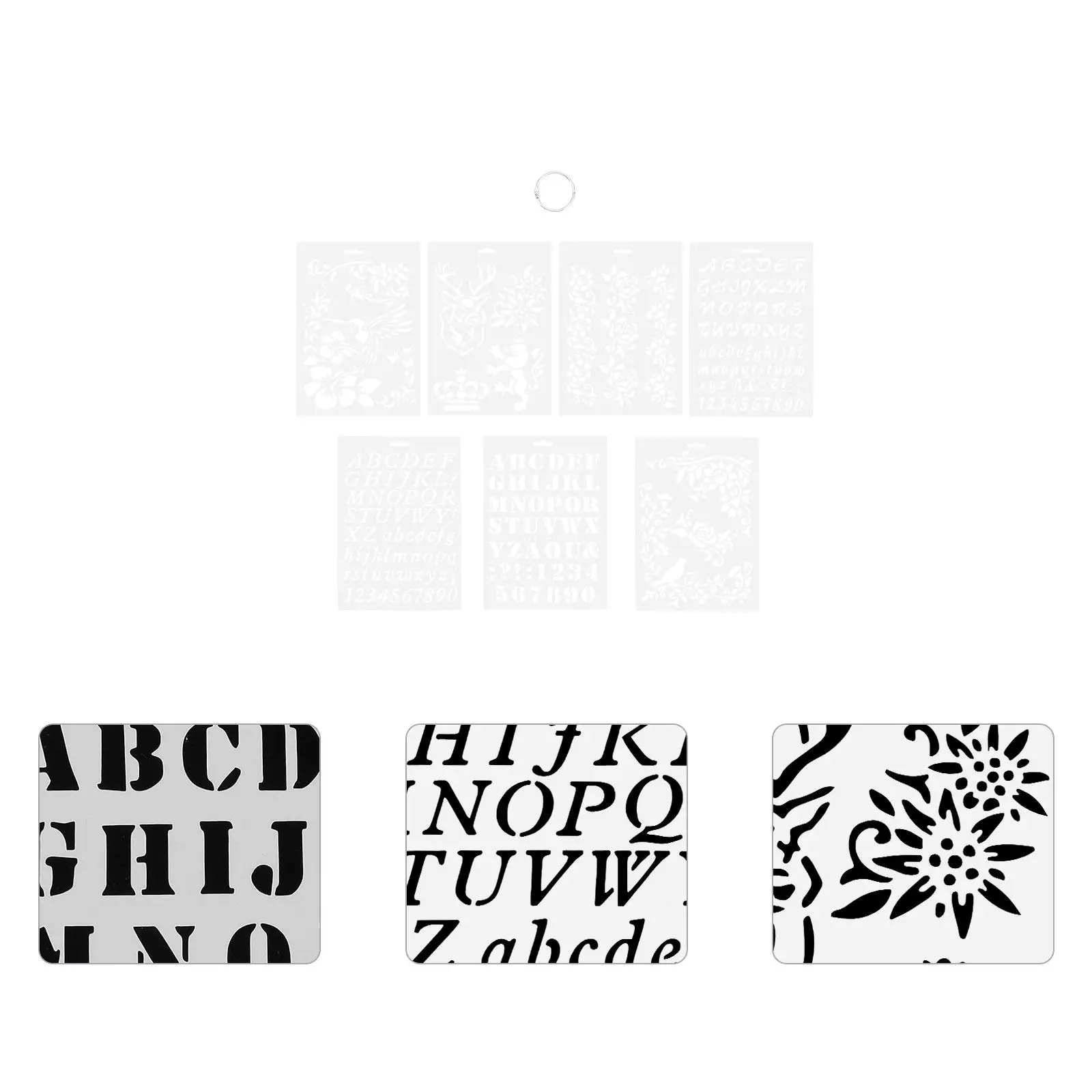 7Pcs Art Stencils For Scrapbook Decoration Art Student Friendly Pet Hollow-out Drawing Template Painting