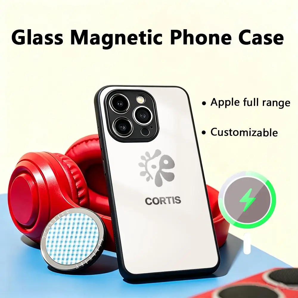 Модный чехол для телефона в стиле корейских бой-груп для iPhone 17 Air, 16, 15, 14, 13, 12, 11 Plus, Mini, Pro, Max, стеклянный магнитный чехол