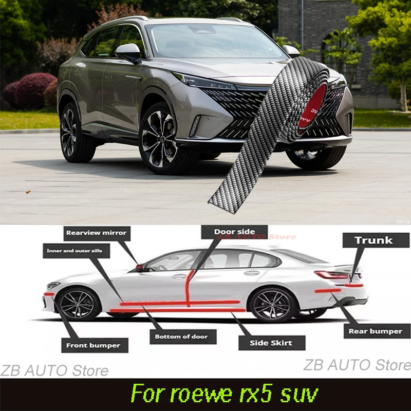 

For Roewe Rx5 Suv Strong adhesive bumper strip, front and rear lip side skirts, collision and scratch resistant suitable