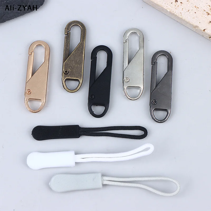 5/10/20Pcs Replacement Zipper Pulls Cord Extender/Zip Metal Pull For Backpacks Jackets Luggage Purses Handbags