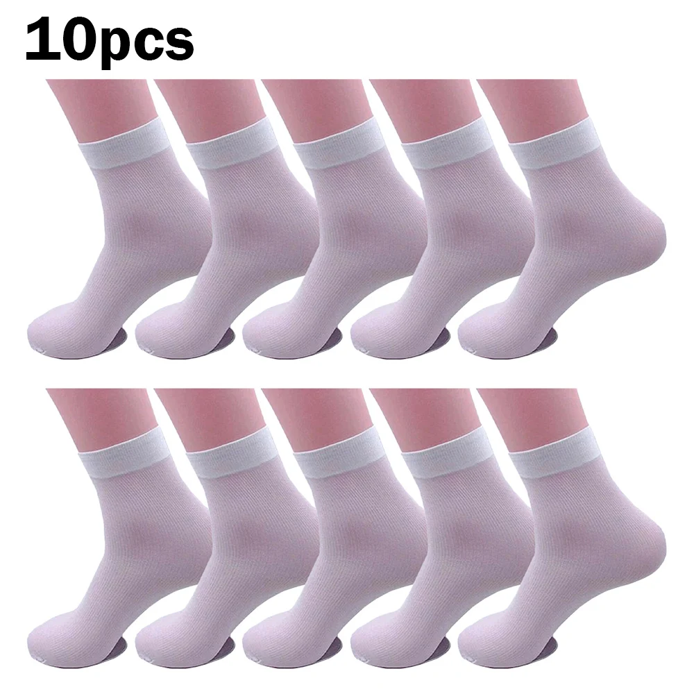 Short Stockings Socks Fashion Men One Size Breathable Comfortable Dress Socks Polyester Cotton Sexy Silky 10 Pair