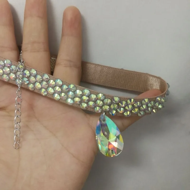 Customized Full Diamond Latin Modern Performance Necklace Belly Dance Performance Accessories Neck Chain Diamond - Image 5
