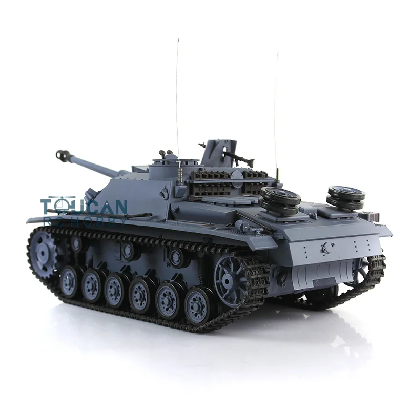 Escala 1/16 7.0 Plástico Alemão Stug III Controle Remoto 2.4G Henglong RC Tanque 3868 RTR Design Durável Modelo Militar TH17419-SMT7