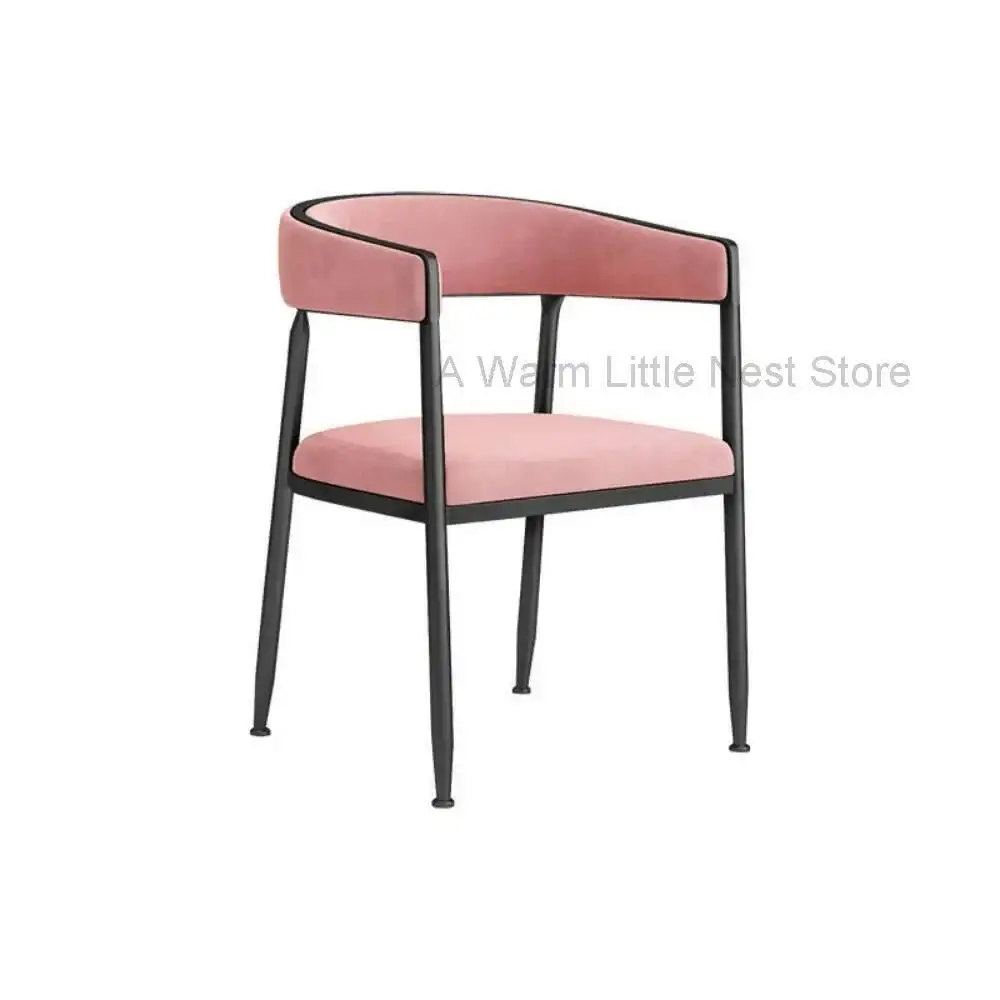 

Chairs Legs Single Metal Armrest Nordic Dining Relax Dining Chairs Minimalist Fashion Waiting Sillas Para Comedor Home Furniture