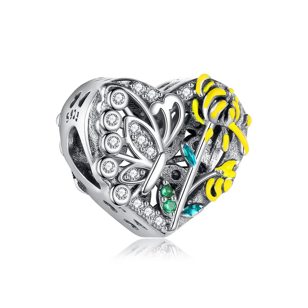 Sterling Silver 925 Love December Flower Charm Series Beads for Women Diy Bracelet Necklace Jewelry Making Gift