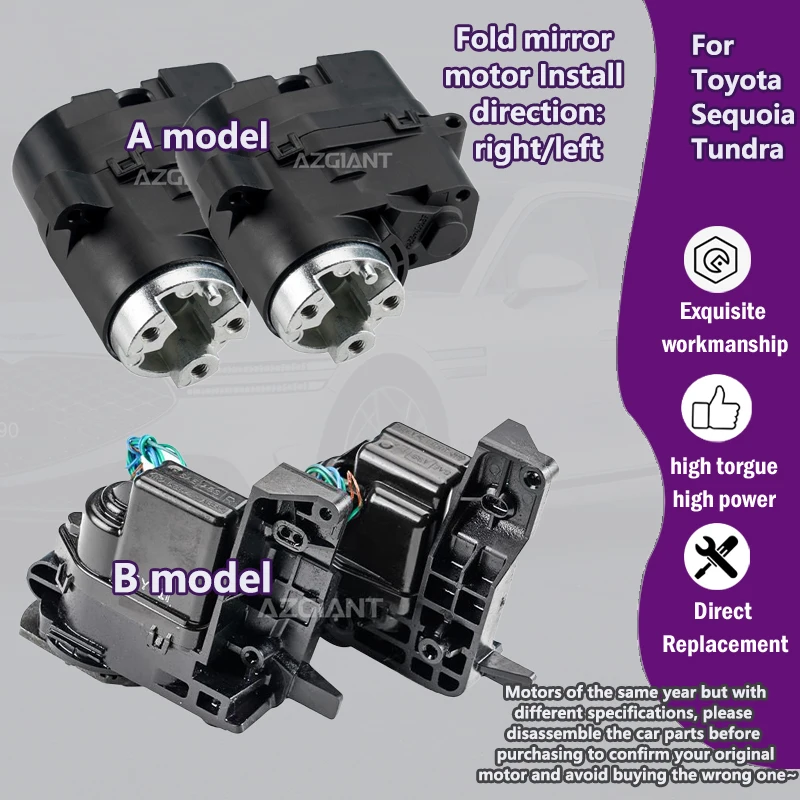 

AZGIANT For Toyota Sequoia 2001-2007-2017 Tundra 2000-2020 Car Electric Fold Exterior Mirrors Motor espejo retrovisor para auto