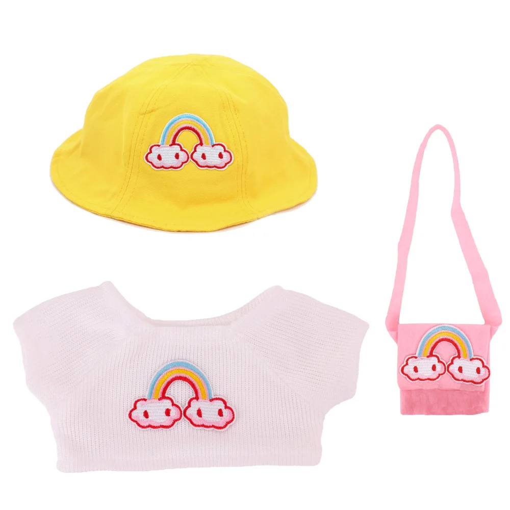 3 Pcs/ Set Dress + Hat + Bag for 30Cm Yellow Duck Doll Clothes lalafanfan Accessories Kawaii Suit Animal Plush Stuffed Toy,Gifts