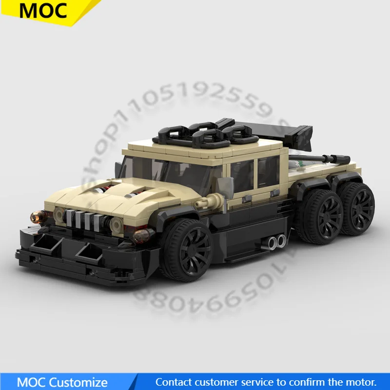 

568 PCS Speed Hypercar 2009 AM General Custom 6x6 MOC Customize Modular Building Block Brick Model DIY Christmas Toy Gift