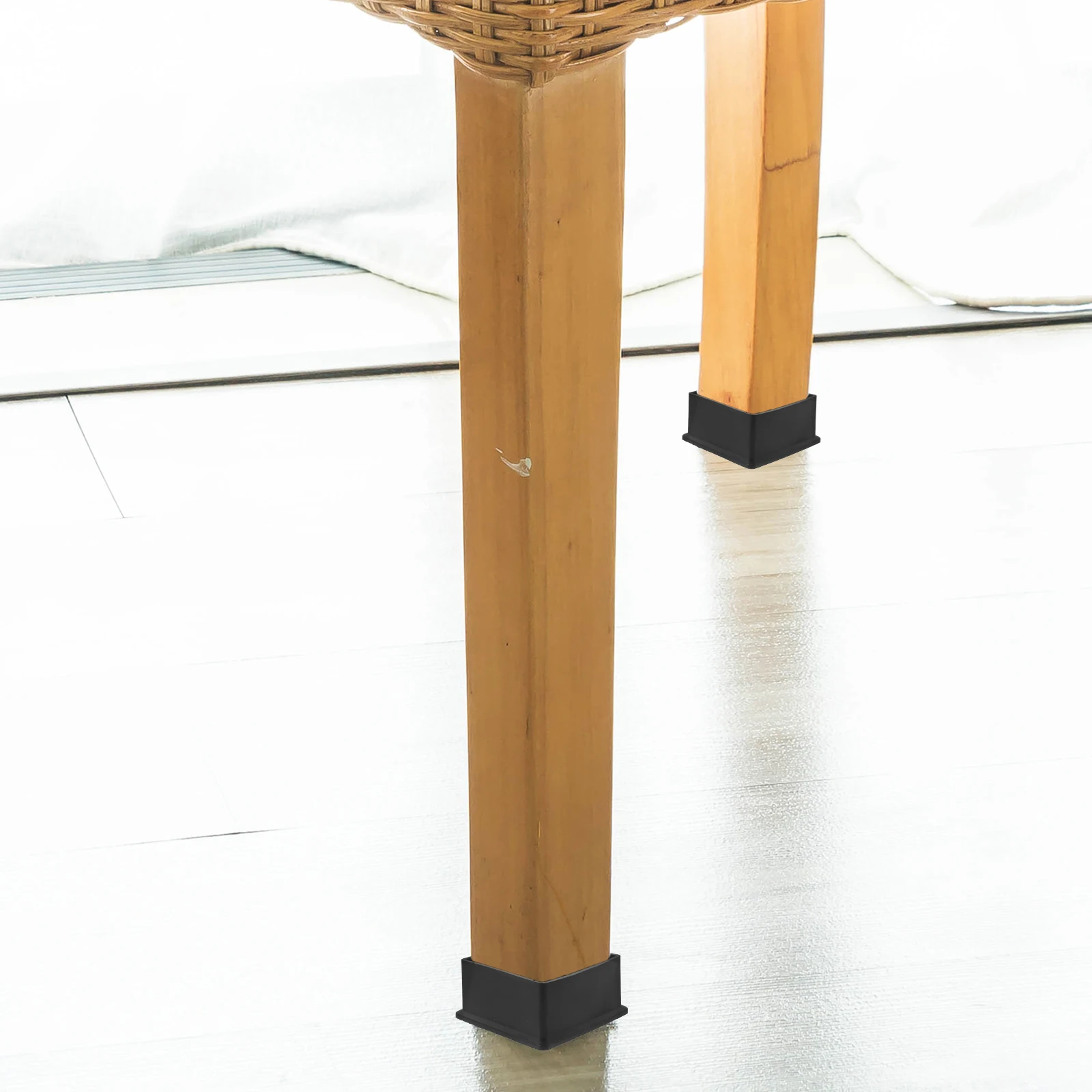 

6pcs Column Foot Black Furniture Leg Chair Leg Protective Covers Protectors PVC Covers Deck Post Base Floor