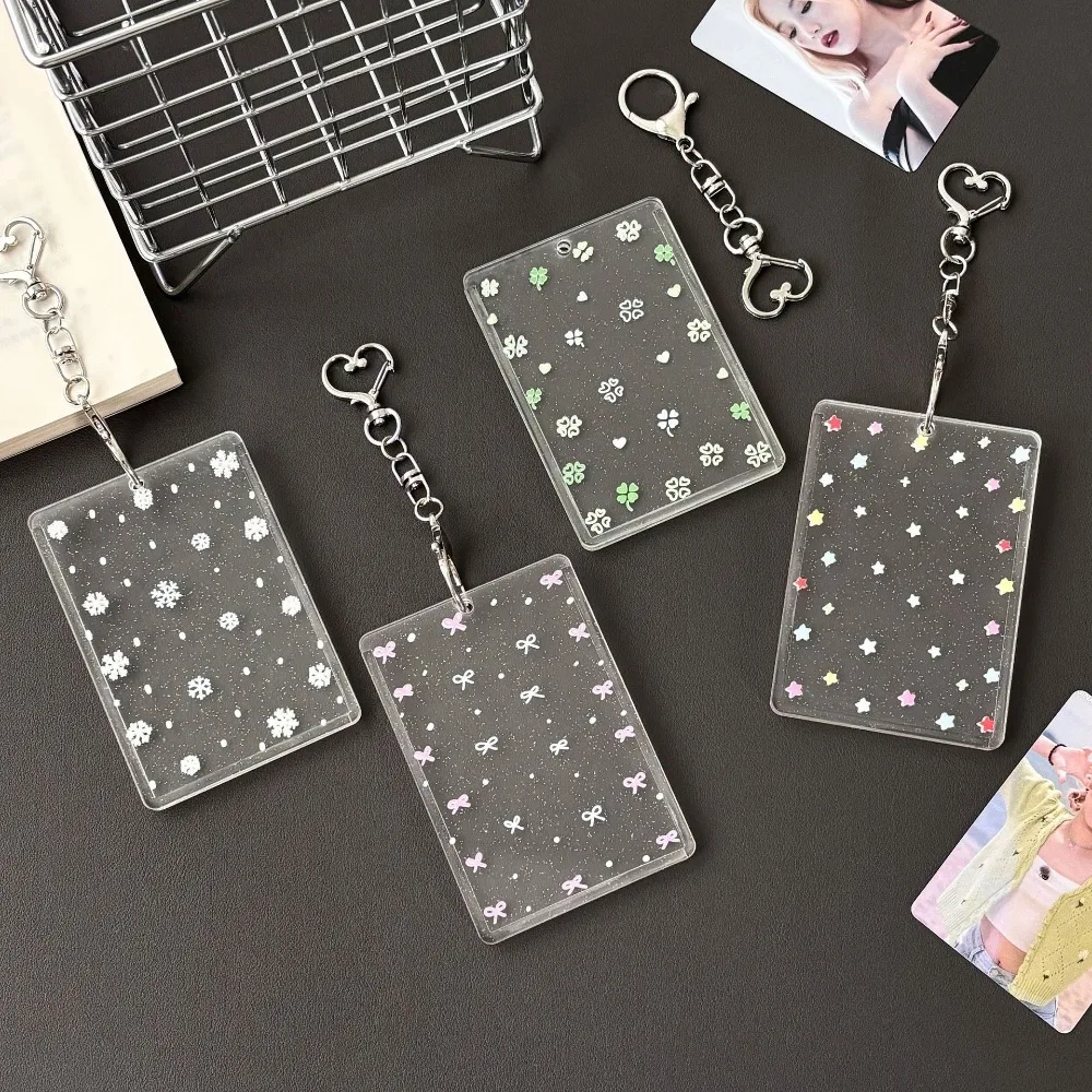 Oryginalny Ins Color Snowflake Transparent Glitter Acrylic Small Card Card Brick Small Card Card Card Film Card Sleeve