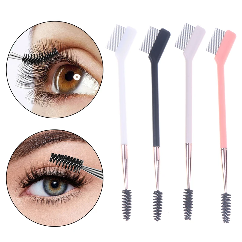 Double Headed Eyebrow Brush Steel Needle Eyelash Comb Contouring Eye Brow Eyeliner Makeup Brushes Eyes Blend Cosmetic Brushes