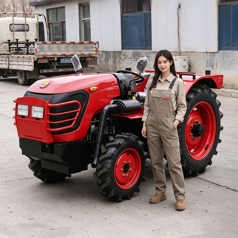 

Индивидуально настраиваемый прочный четырехколесный трактор с плужной установкой и роторным культиватором