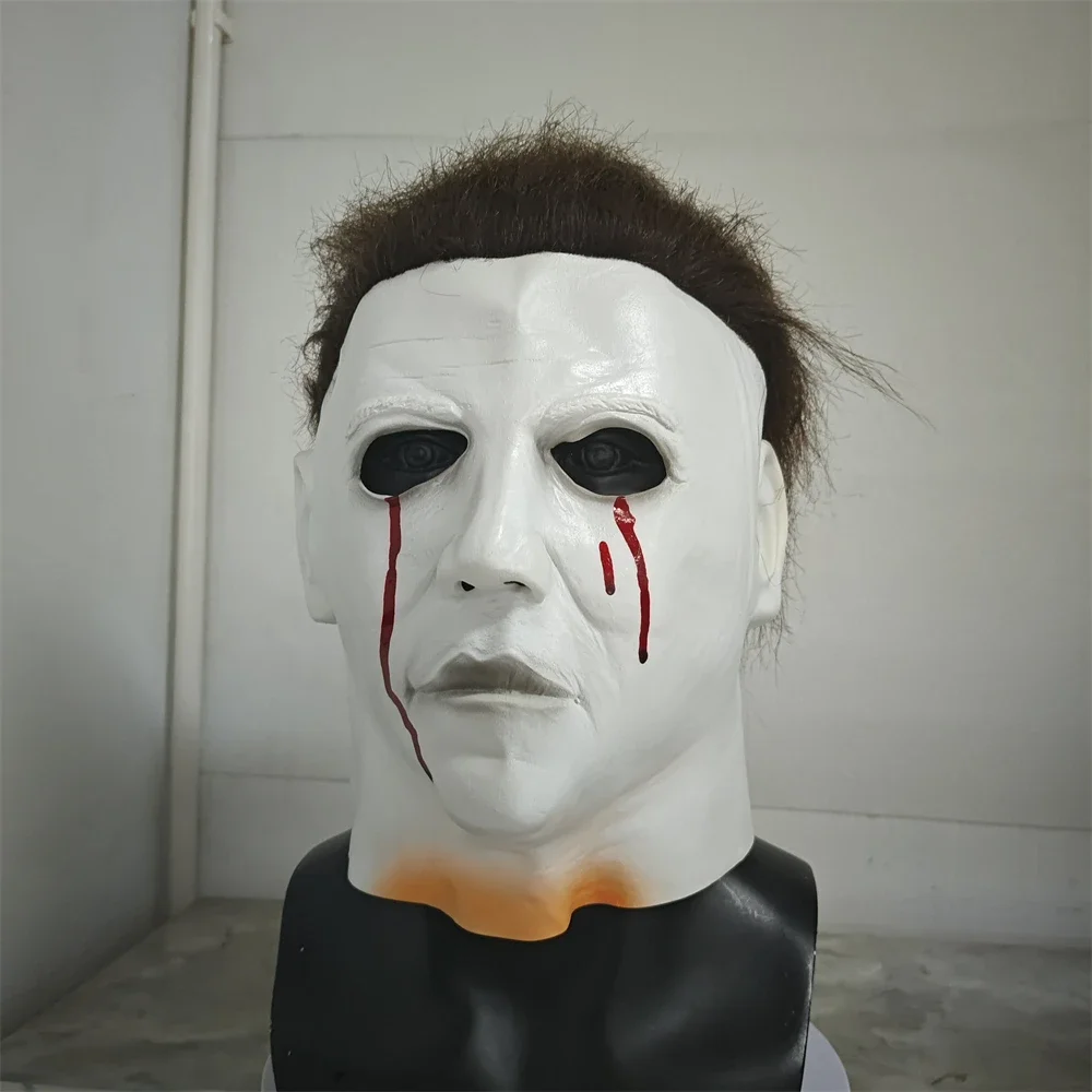 Halloween Michael Myers Cosplay Costume Accessory Horror Killer Adult Latex Mask Fancy Dress Party Michael Myers Blood Tear Mask