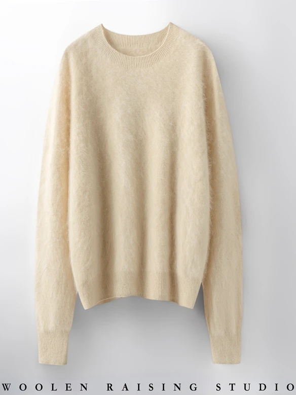

Thiened Fce Camere Sweater round Ne Woolen Women's Loose Fit Autumn Winter Knittedwear Sl Island Precision