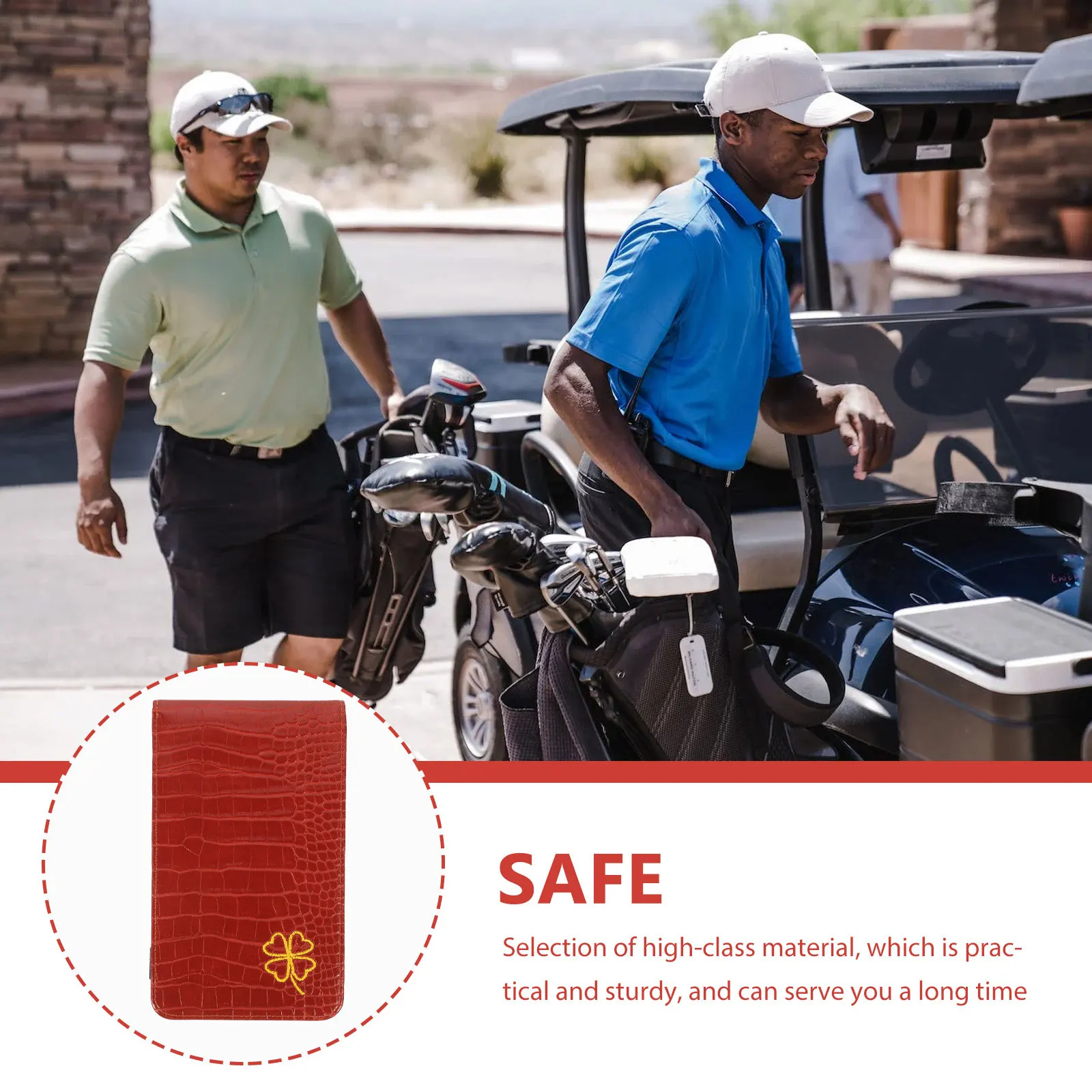 

Golf Scorecard Portable Recording Book Covers PU Compact Lightweight Gifts Men Score Recording Card Holder Score Keeping Supply