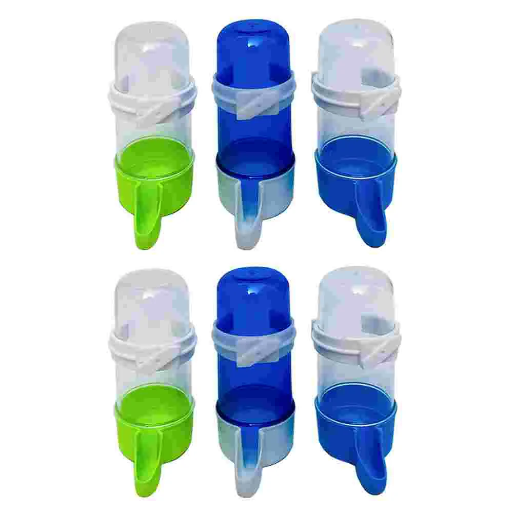 

6 Pcs Lovebird Water Container Automatic Drinking Fountain Plastic Feeder Canary Parrot Feeding Device