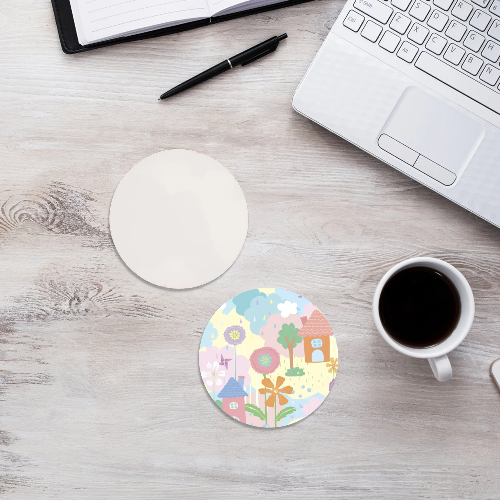 

10pcs Wooden Sublimation Cup Coasters Diy Blanks Set For Home Car Cup Pad Anti-Slip Table Protection Smooth Surface No Burrs