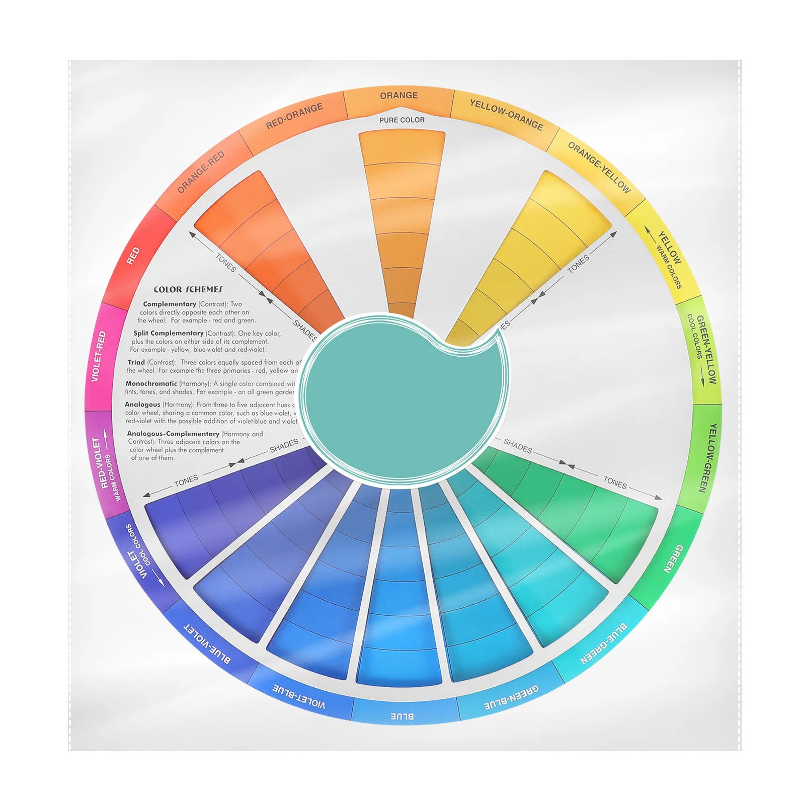 Color Wheel Small 9Inch Color Mixing Guide Standard Teaching Tool Paint Drawing Learning Chart Class Teaching Tool