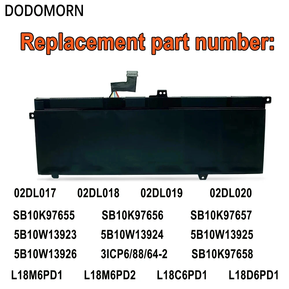 بطارية لاب توب DODOMORN لينوفو ، ثينك باد X390 ، X395 ، X13 ، الجيل الأول ، TP00106A ، TP00106B ، TP00106C ، L18C6PD1 ، بطارية لاب توب