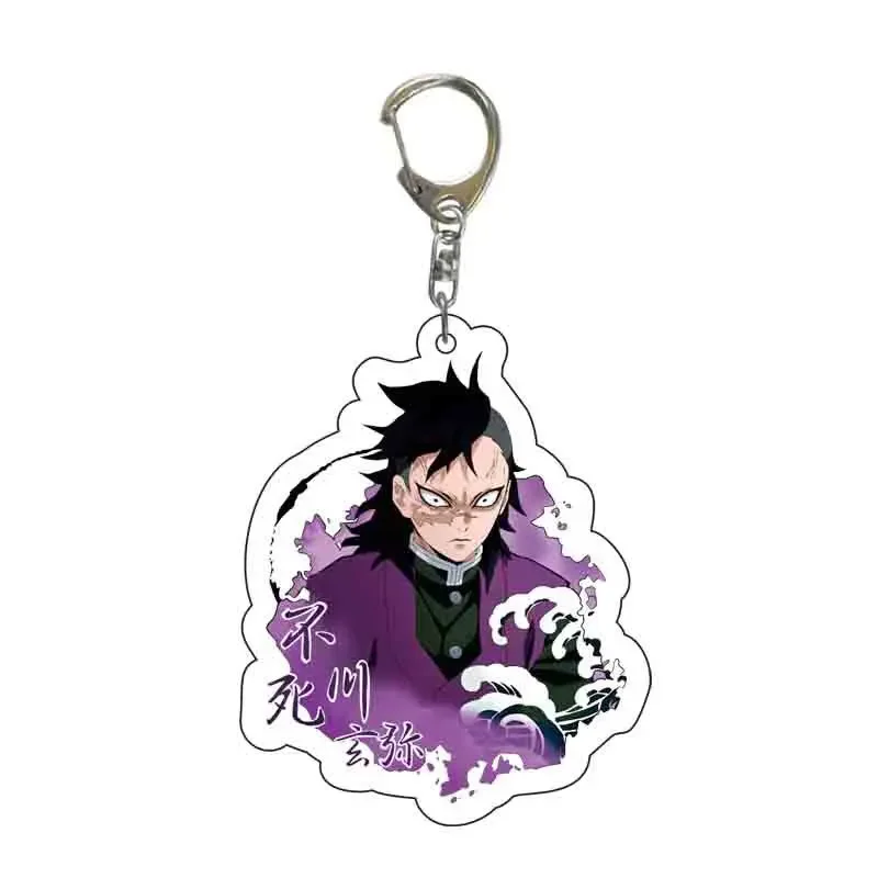 Demon Slayer Kamado Tanjirou Acrylic Plastic Keychain Nezuko Zenitsu Rengoku Kyoujurou Kochou Shinobu Decoration 1PCS Randomly