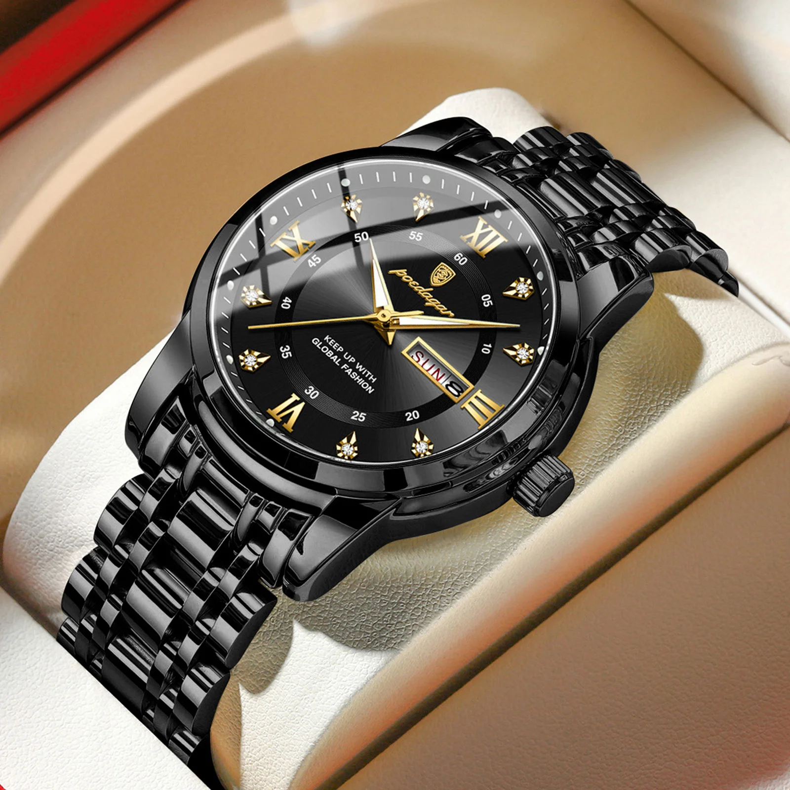 

Мужские спортивные часы POEDAGAR, водонепроницаемые, из нержавеющей стали, с подсветкой, оригинальные, с указанием даты и дня недели, кварцевые.