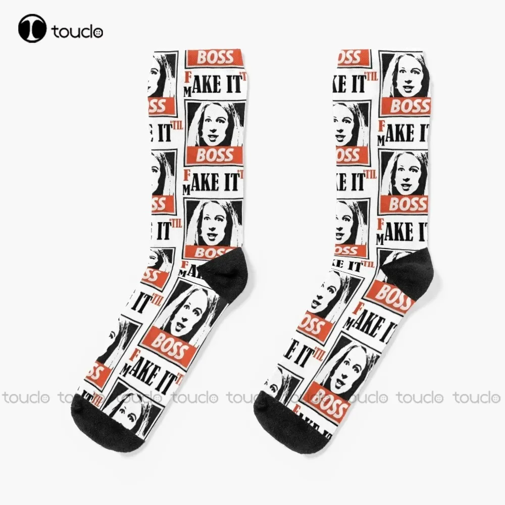 Elizabeth Holmes Theranos Socks He Office Socks Cartoon Comfortable Best Girls Sports Street Skateboard Socks 360° Digital Print