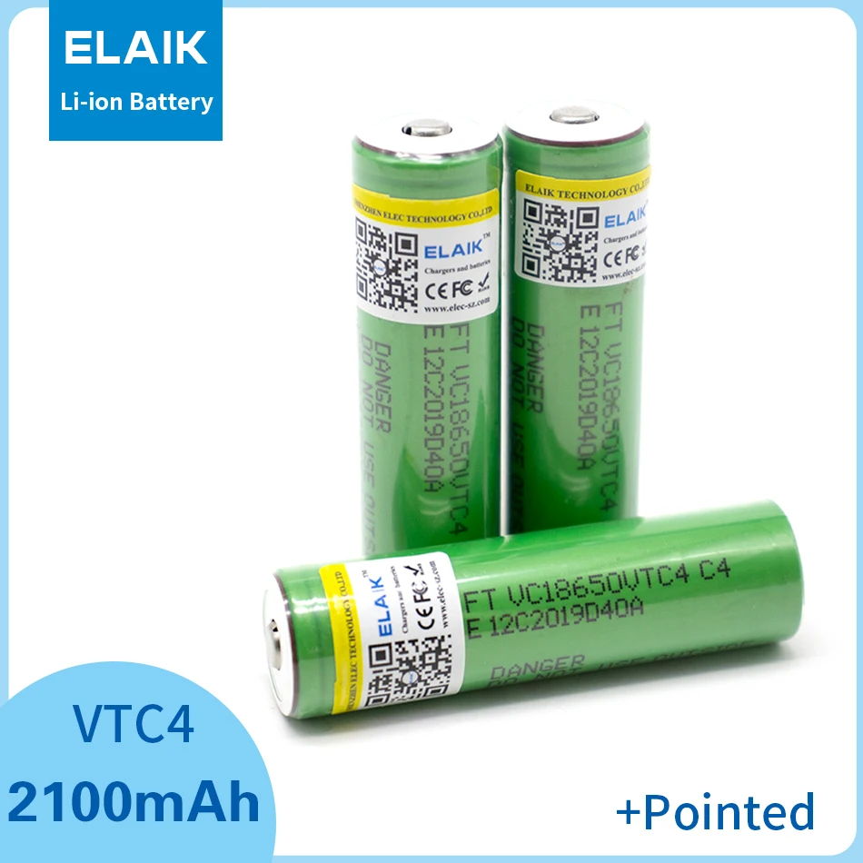 ELAIK 100% оригинал 3,6 V 18650 VTC4 2100mAh Хой ablauf 30A akku для 18650VTC4 + кружевная ткань