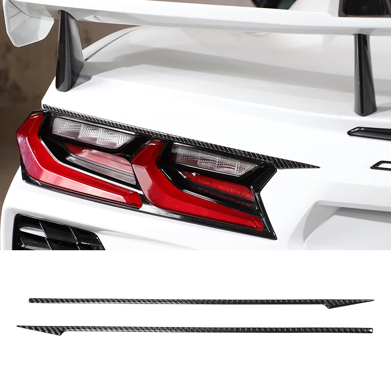 

For Chevrolet Corvette C8 Z51 Z06 2020-2023 Car Tail Light Eyebrow Panel Decorative Sticker Carbon Fiber Exterior Accessories