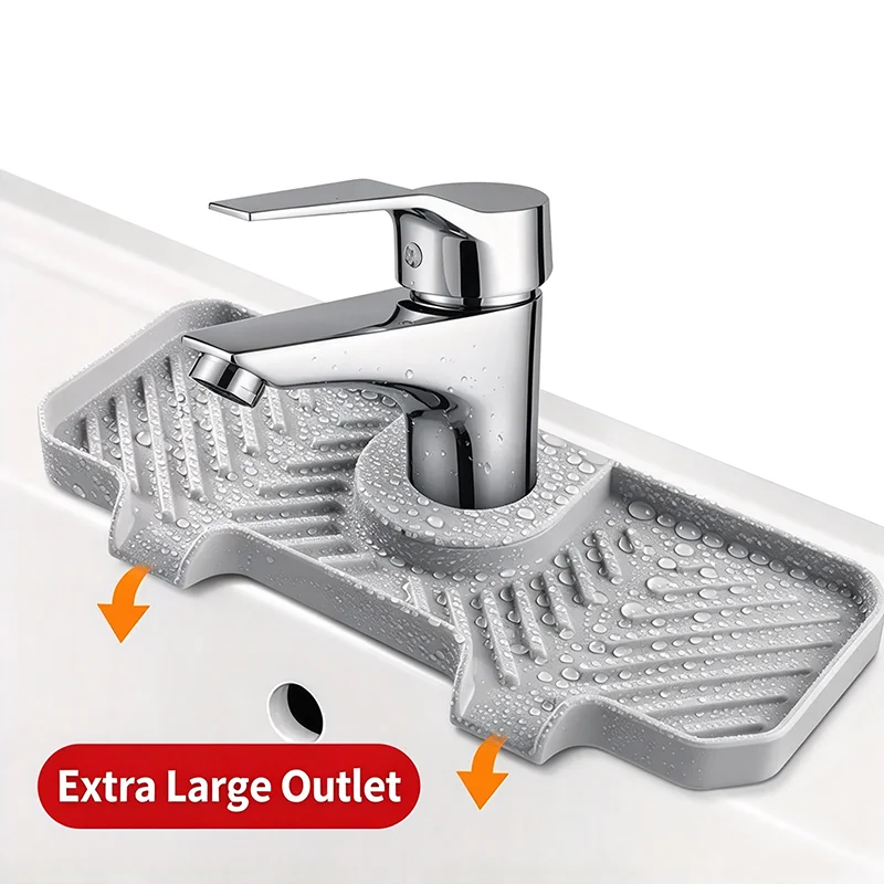 1pc-Kitchen Faucet Splash Pad Silicone Sink Faucet Splash Guard Mat Drain PadCountertop Protector for MultipurposeKitchenGadgets