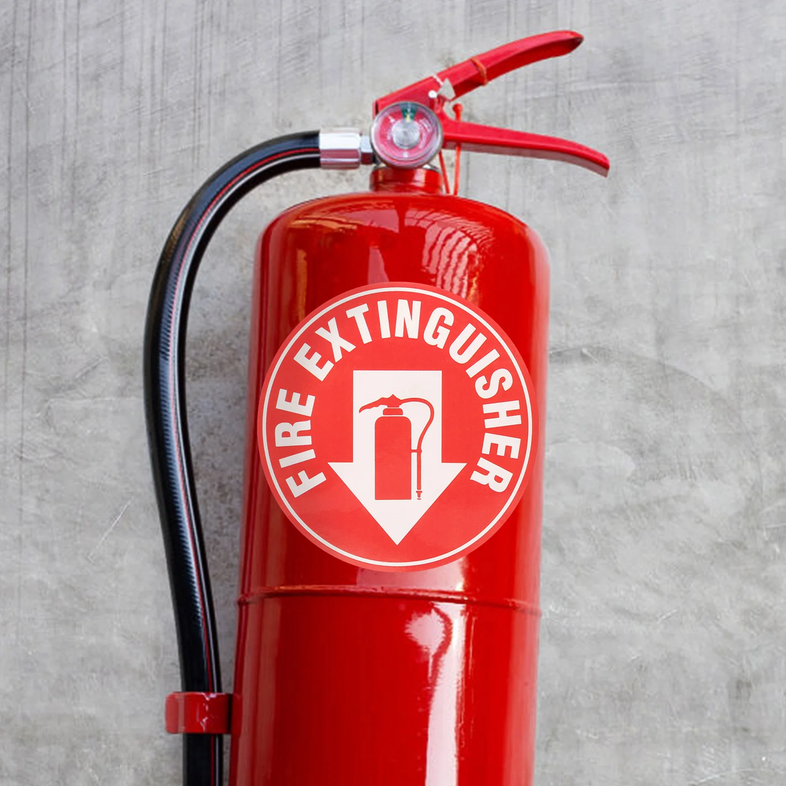Fire Extinguisher Sticker Self Adhesive Sign Decal for Safety Round Office Stickers Waterproof