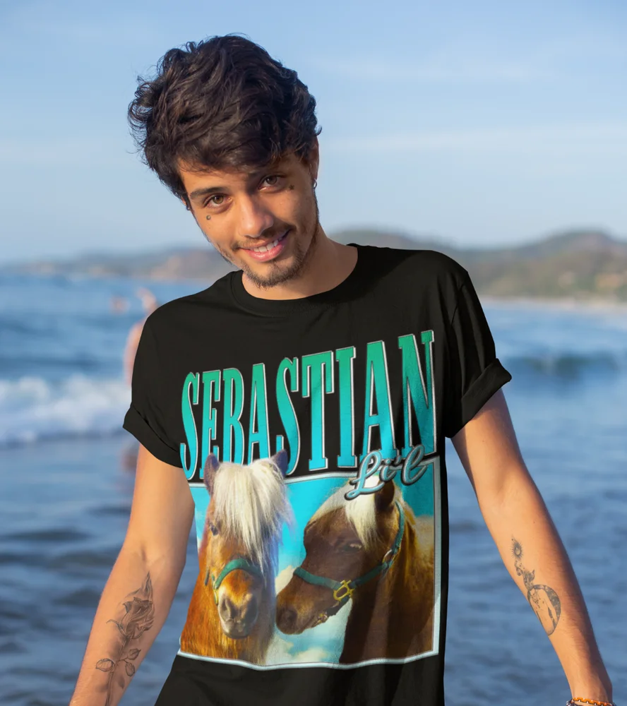 Lil Sebastian T-Shirt Homage Tee Funny Parks and Rec Show Retro 90's Soft Tee