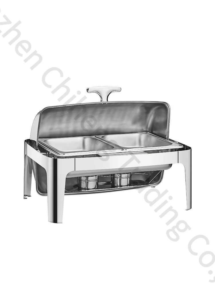 

Stainless Steel Square Buffet Stove Restaurant Food Equipment Food Warmer Flip Cover Insulation Furnace