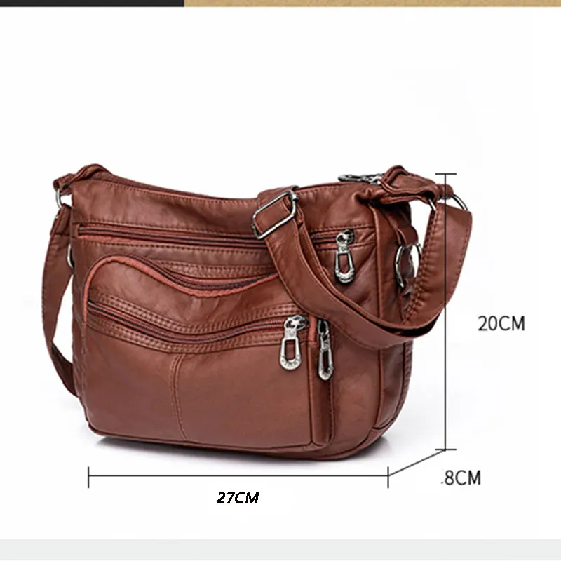 Women Bag 2023 New Fashion Middle-aged Handbag Multi-pocket Practical Messenger Vintage Shoulder Bag Hobos Trend Crossbody Pack