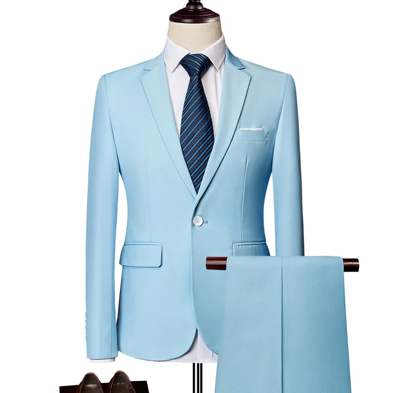 L057 Men's Fashion Hotel Suit Plus Size Slim Fit Three-piece Suit Multicolor Suit