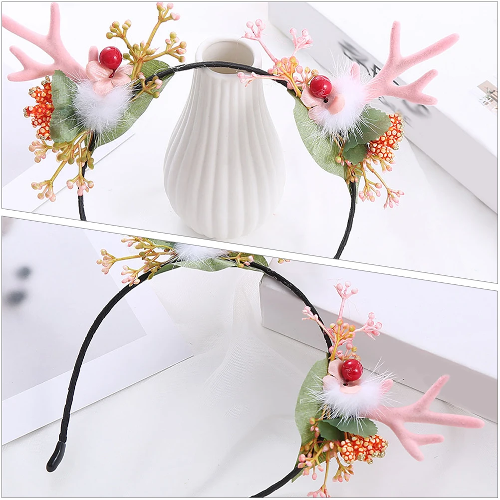 

Xmas Headband with Antler Design Holiday Hair Accessory for Christmas Party Birthday Festival Celebration Decor