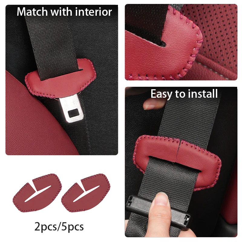 For Porsche Cayenne Macan Panamera Car Seat Belt Buckle Clip Protector PU Leather Anti-Scratch Interior Cover Safety Accessories