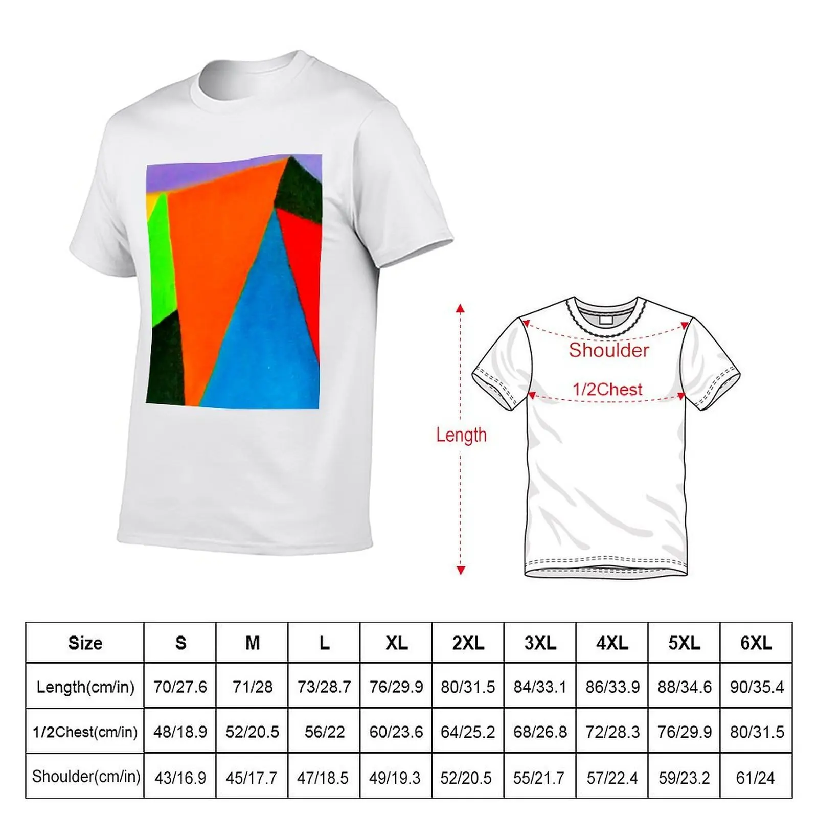 Multi-Colored Triangles T-Shirt plain quick-drying men clothings