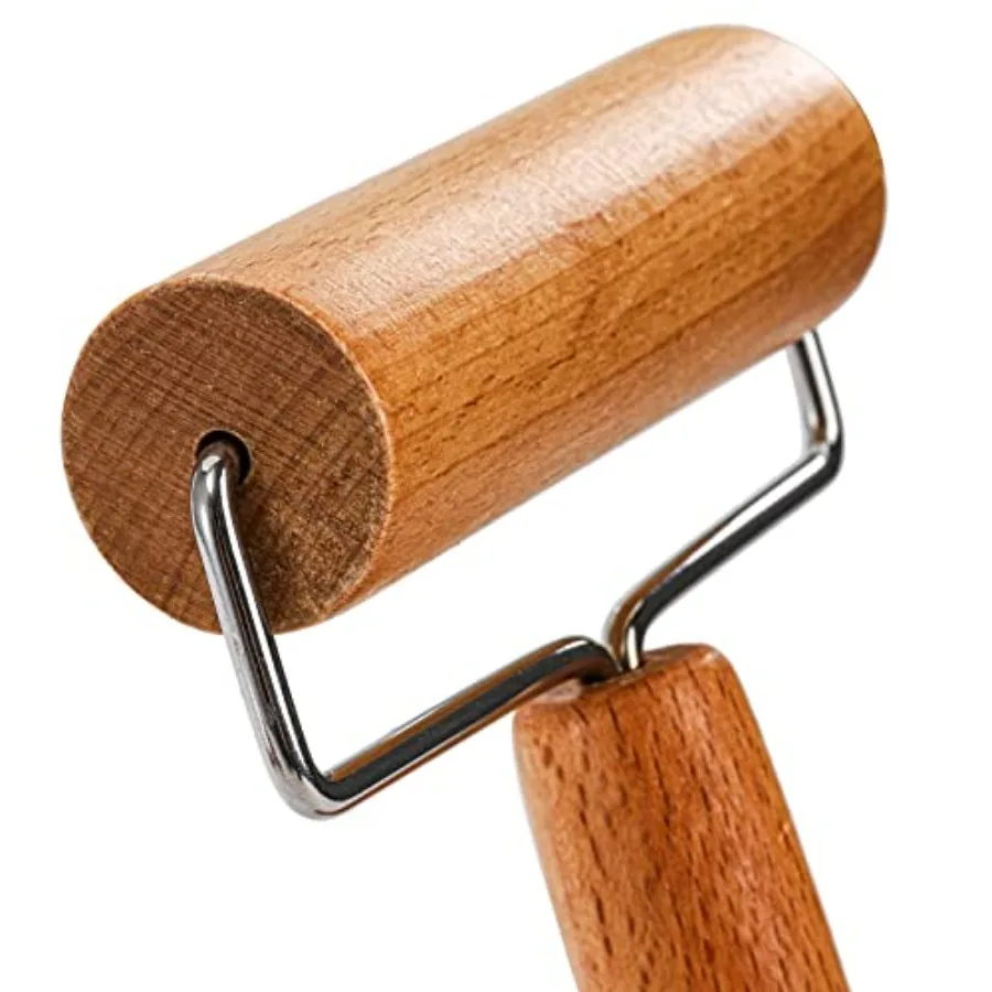 Набор из 2-х валиков для теста для пиццы из нержавеющей стали и дозаторов для теста с деревянным скалывателем для идеального даже пиццы, печенья, пирога, кондитерских изделий