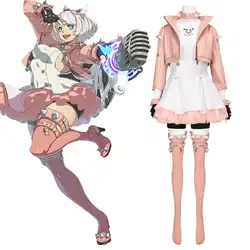 IN STOCK Guilty Gear Strive GGST Sweet Daydream Bullet Train El Elphelt Valentine Cosplay Pink Punk Pocker Outfit Dress Costume