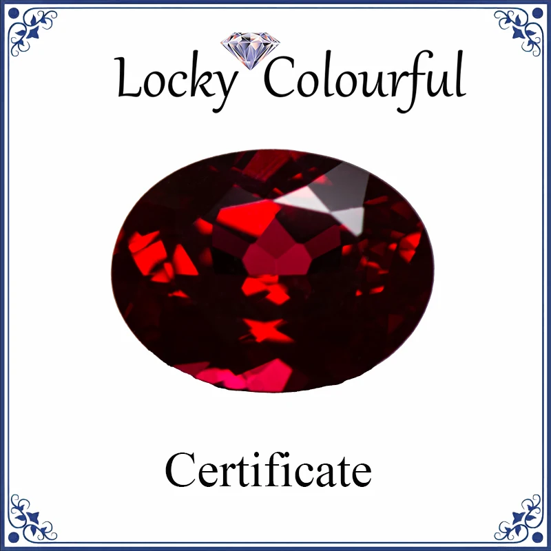 

Lab Grown Ruby Oval Shape Top Quality Pigeon Blood Red Color Charm Beads for Diy Jewelry Making Rings Selectable AGL Certificate