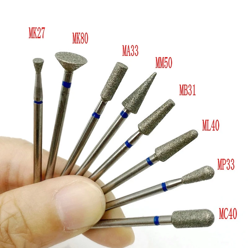 10pcs/box Dental Lab Polisher Diamond Nail Drill Bit For Manicure Cutter Dental Diamond Grinding Polish Burs