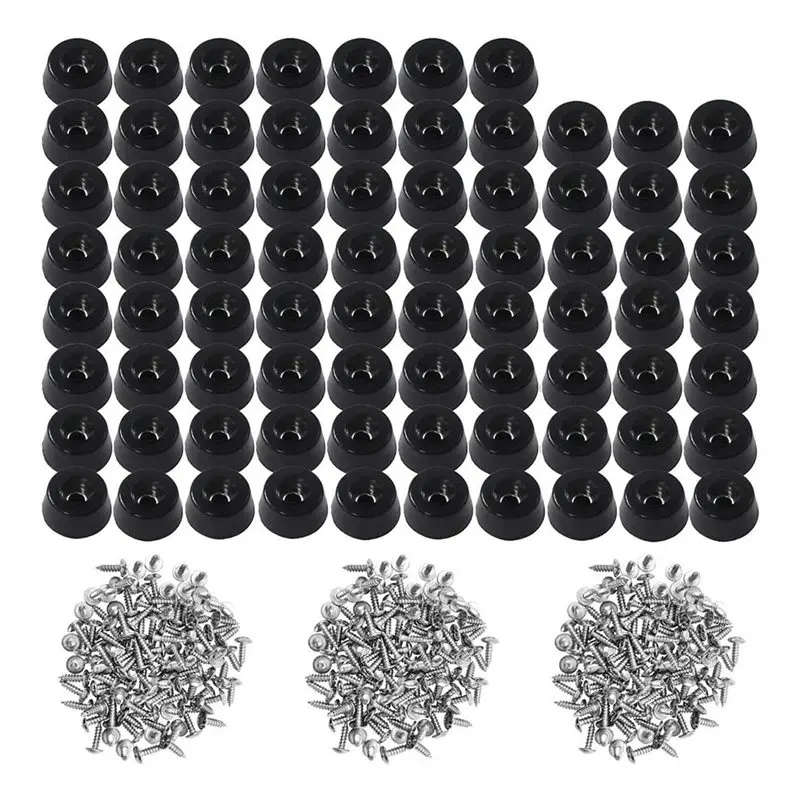 

A34R Anti-Skid, Fine Grips Soft Cutting Board Rubber Feet 120 Pieces With Screws, 0.31 X 0.59(HD), Non-Marking, Not Slip