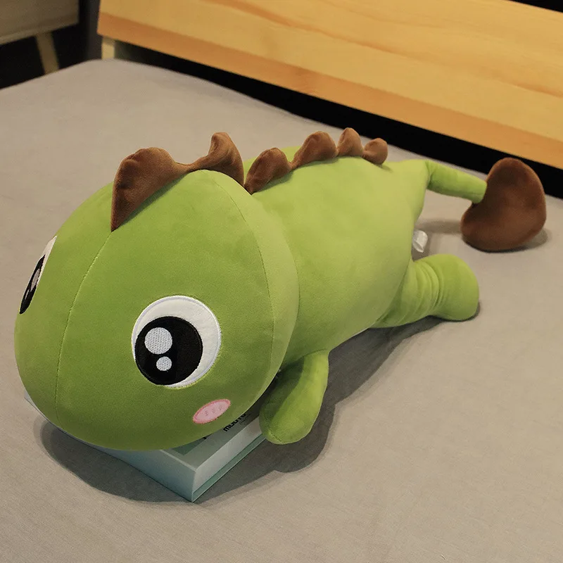 Almohada de peluche de dinosaurio gigante para niños, almohada suave de animales, decoración grande Kawaii para dormir, 60cm