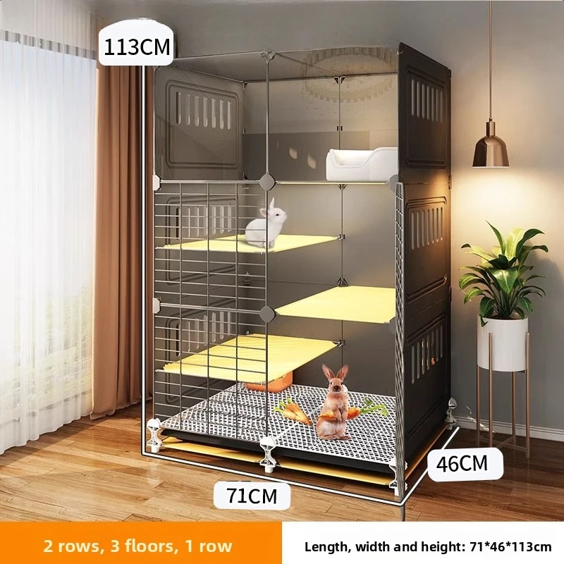 

Двухслойная клетка для кроликов, домашний специальный домик для домашних животных, клетка для чистки морских свинок, большая роскошная платформа, маленькая игровая площадка для домашних животных